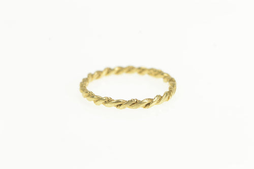 14K 1.9mm Vintage Rope Ornate Twist Band Ring Yellow Gold