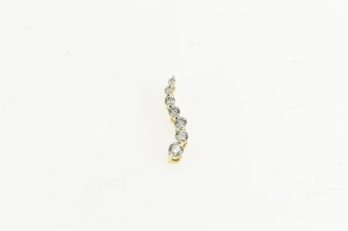 10K Graduated Diamond Wavy Journey Symbol Pendant Yellow Gold