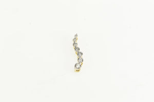 10K Graduated Diamond Wavy Journey Symbol Pendant Yellow Gold
