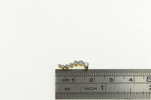 10K Graduated Diamond Wavy Journey Symbol Pendant Yellow Gold