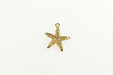 Load image into Gallery viewer, 14K Ruby Inset Sea Star Fish Ornate Beach Motif Charm/Pendant Yellow Gold