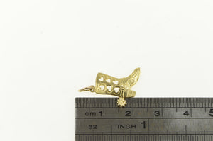 14K Heart Cowboy Boot Southern Motif Cowgirl Charm/Pendant Yellow Gold