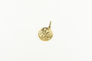 14K High Relief Sand Dollar Beach Sea Shell Charm/Pendant Yellow Gold