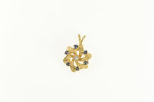 Load image into Gallery viewer, 14K 1960&#39;s Sapphire Diamond Ornate Swirl Vintage Charm/Pendant Yellow Gold