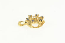 Load image into Gallery viewer, 14K 1960&#39;s Sapphire Diamond Ornate Swirl Vintage Charm/Pendant Yellow Gold