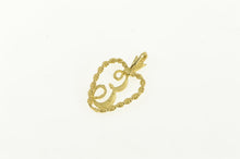 Load image into Gallery viewer, 14K E Cursive Letter Name Initial Heart Valentine Charm/Pendant Yellow Gold
