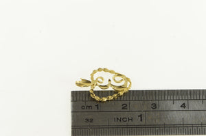 14K E Cursive Letter Name Initial Heart Valentine Charm/Pendant Yellow Gold