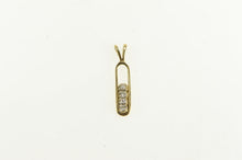 Load image into Gallery viewer, 14K Retro Diamond Vertical Bar Vintage Statement Pendant Yellow Gold