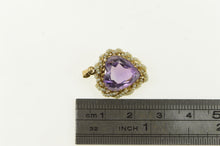 Load image into Gallery viewer, 14K Victorian Amethyst Seed Pearl Heart Valentine Charm/Pendant Yellow Gold