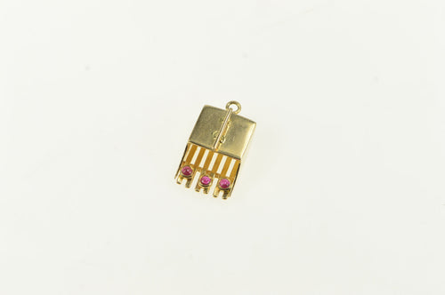 14K 3D Ruby Hair Trimmer Guard Barber Stylist Charm/Pendant Yellow Gold