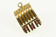 Load image into Gallery viewer, 14K 3D Ruby Hair Trimmer Guard Barber Stylist Charm/Pendant Yellow Gold