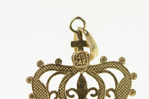 14K Ornate Crown Tiara Royalty Queen King Charm/Pendant Yellow Gold