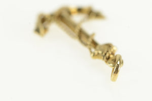 14K 3D Ornate Anchor Nautical Sailing Hope Symbol Charm/Pendant Yellow Gold