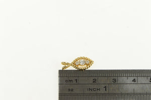 14K Marquise Diamond Cluster Rope Trim Charm/Pendant Yellow Gold