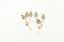 Load image into Gallery viewer, 14K Black Hills Leaf Fringe Cluster Dangle Tassel Earrings Yellow Gold