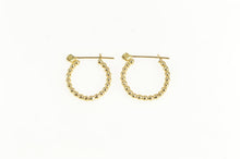 Load image into Gallery viewer, 14K 17.2mm Scalloped Puffy Dot Vintage Hoop Earrings Yellow Gold