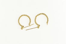 Load image into Gallery viewer, 14K 17.2mm Scalloped Puffy Dot Vintage Hoop Earrings Yellow Gold