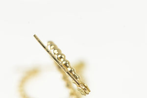 14K 17.2mm Scalloped Puffy Dot Vintage Hoop Earrings Yellow Gold