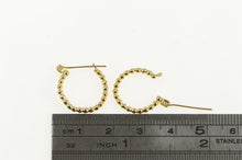 Load image into Gallery viewer, 14K 17.2mm Scalloped Puffy Dot Vintage Hoop Earrings Yellow Gold