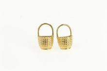 Load image into Gallery viewer, 14K 3D Picnic Basket Vintage Statement Stud Earrings Yellow Gold
