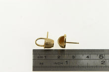 Load image into Gallery viewer, 14K 3D Picnic Basket Vintage Statement Stud Earrings Yellow Gold