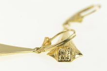 Load image into Gallery viewer, 14K Art Deco Ornate Puffy Scroll Design Dangle Earrings Yellow Gold