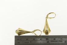 Load image into Gallery viewer, 14K Art Deco Ornate Puffy Scroll Design Dangle Earrings Yellow Gold