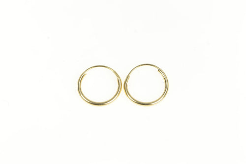 14K 11.7mm Classic Vintage Simple Round Earrings Yellow Gold