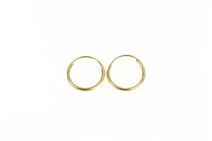 14K 11.7mm Classic Vintage Simple Round Earrings Yellow Gold