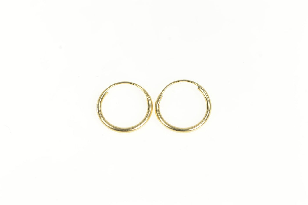 14K 11.7mm Classic Vintage Simple Round Earrings Yellow Gold