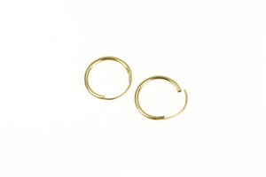 14K 11.7mm Classic Vintage Simple Round Earrings Yellow Gold
