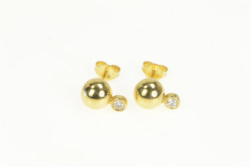 18K Tiffany & Co Diamond Ball Stud Vintage Designer Earrings Yellow Gold
