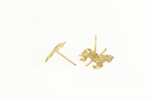 Load image into Gallery viewer, 14K Carousel Horse Carnival Childrens Ride Stud Earrings Yellow Gold