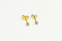Load image into Gallery viewer, 14K 2.9mm Vintage Round Ball Sphere Stud Earrings Yellow Gold