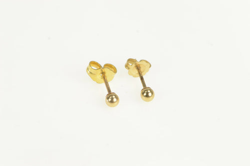 14K 2.9mm Vintage Round Ball Sphere Stud Earrings Yellow Gold