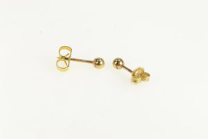 14K 2.9mm Vintage Round Ball Sphere Stud Earrings Yellow Gold