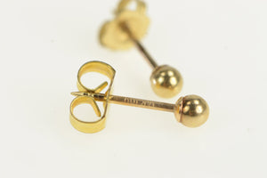 14K 2.9mm Vintage Round Ball Sphere Stud Earrings Yellow Gold