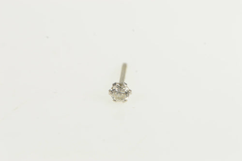 18K 3.1mm Diamond Solitaire Vintage Single Stud Earring White Gold