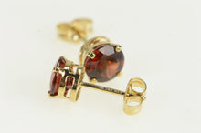 Load image into Gallery viewer, 14K Round Garnet Vintage Solitaire Stud Earrings Yellow Gold