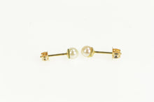 Load image into Gallery viewer, 14K 3.7mm Pearl Classic Vintage Simple Stud Earrings Yellow Gold