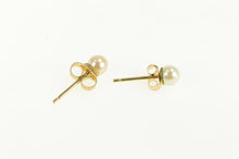 Load image into Gallery viewer, 14K 3.7mm Pearl Classic Vintage Simple Stud Earrings Yellow Gold