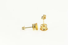 Load image into Gallery viewer, 14K Round Citrine Solitaire Vintage Classic Stud Earrings Yellow Gold