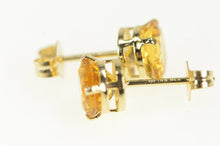 Load image into Gallery viewer, 14K Round Citrine Solitaire Vintage Classic Stud Earrings Yellow Gold