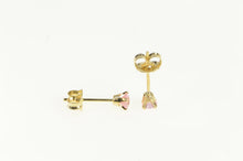 Load image into Gallery viewer, 14K Pink Topaz Solitaire Vintage Classic Stud Earrings Yellow Gold