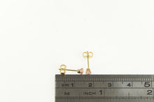 Load image into Gallery viewer, 14K Pink Topaz Solitaire Vintage Classic Stud Earrings Yellow Gold