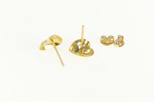 Load image into Gallery viewer, 14K Diamond Cut Heart Love Valentine Stud Earrings Yellow Gold
