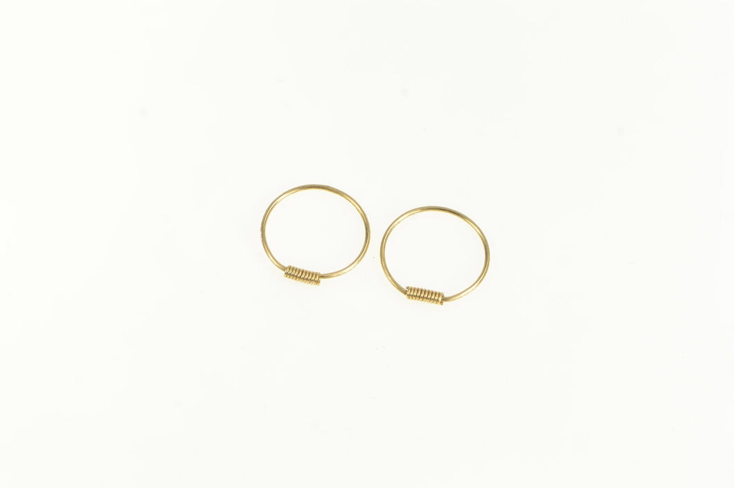 14K 11.5mm Seamless Look Vintage Hoop Earrings Yellow Gold