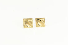Load image into Gallery viewer, 14K Square Vintage Geometric Curved Stud Earrings Yellow Gold