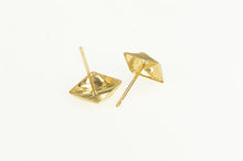 Load image into Gallery viewer, 14K Square Vintage Geometric Curved Stud Earrings Yellow Gold