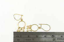 Load image into Gallery viewer, 14K Pearl Fringe Circle Dangle Vintage Earrings Yellow Gold